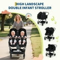 thumbnail image 3 of Roromall Side by Side Double Stroller for Twins, Adjustable Compact Folding Baby Travel Stroller with High Landscape Seat, Lightweight Canopy & Recline for Infant and Toddler, 3 of 7