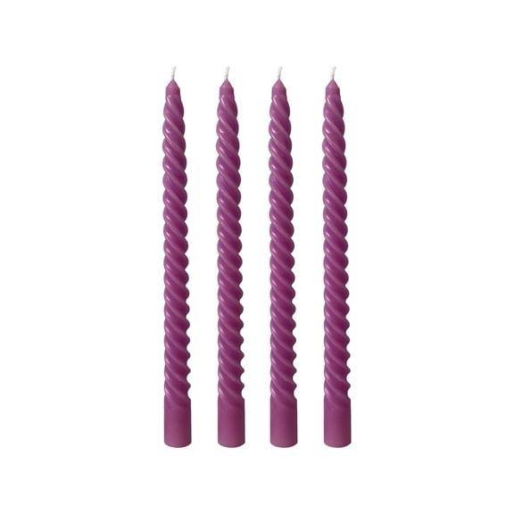 Spiral Taper Candles for Halloween and Holiday Home Decoration, Dripless Twisted Candlesticks for Dinner Party Purple