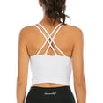 thumbnail image 6 of SHCKE Cross Back Sport Bras For Women Longline Workout Bras Strappy Back Wirefree Yoga Camisole Crop Top, 6 of 6