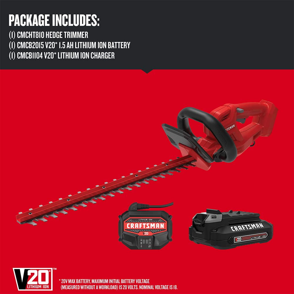 Craftsman 22 in. 20 volt Battery Hedge Trimmer Kit Battery