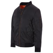 Mens MA-1 Flight Bomber Pilot Jacket-MA1-Blk-XXL