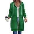 thumbnail image 5 of VISALY Zip Up Hoodies Oversized Hoodies Long Sleeve Long Tunic Sweatshirts Oversized Fleece Casual Fall Jacket Coat with Pocket Plain Hoodies Female Hoodies Super Soft Tops Trendy Tops Green Xxl, 5 of 9