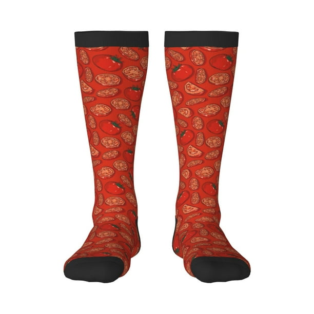 Fotbe Tomatoes Calcetas Divertidas Estampadas para Hombre y Mujer, Calcetas de Algodón hasta la Rodilla para Caminar, Correr, Enfermería y Embarazo