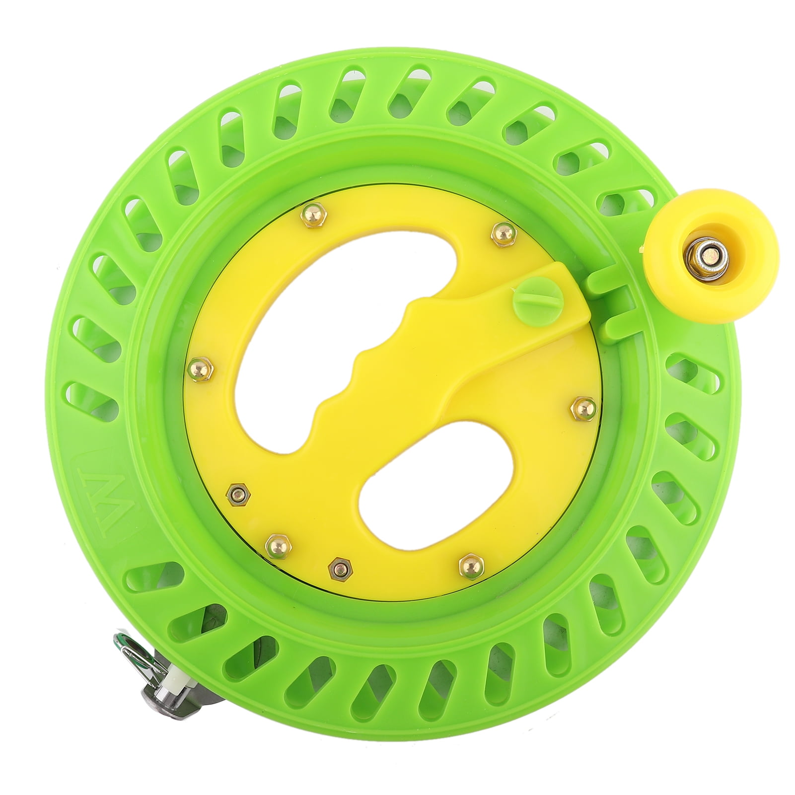 Vowen 8.6 inches Durable Plastic Fishing Kite Line Spool Reel Wheel Holder Winding Tool Accessory Green Yellow Ocean Boat Saltwater Freshwater Fishing Gear