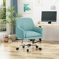 thumbnail image 2 of GDF Studio Morgan Mid Century Modern Fabric Home Office Chair, Blue and Chrome, 2 of 8