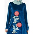 thumbnail image 3 of Fashion Arabian Plus Size Women's Embroidered Muslim Casual Hem Dress (without Headscarf), 3 of 6