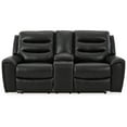 thumbnail image 3 of Signature Design by Ashley Warlin Faux Leather Power Reclining Loveseat in Black, 3 of 7