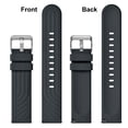 thumbnail image 4 of Silicone Watch Straps 18mm Quick Release Rubber Replacement Bands for Men Women - Extra Long, Dark Grey with Silver Buckle, 4 of 7