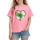 thumbnail image 2 of Blusas y camisas de manga corta con cuello redondo para niños y niñas, camisetas gráficas de manga corta, blusas con estampados bonitos para la temporada escolar., 2 of 9