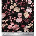 thumbnail image 1 of Soimoi Black Georgette Viscose Fabric Leaves & Artistic Floral Print Fabric by Yard 42 Inch Wide, 1 of 1