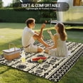 thumbnail image 4 of Black Khaki Boho Outdoor Rug 4x6 Ft - Reversible Patio Rug Outdoor Camping Rugs, Vintage Ethnic Tribe Abstract Art Retro Indoor Outdoor Area Rugs, Non-Slip Outdoor Carpet Runner for Deck/Porch, 4 of 8