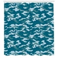 thumbnail image 3 of Ambesonne Blue Shower Curtain, Camouflage Oceanic Colors, 69"Wx84"L, Slate Blue Pale Blue, 3 of 3