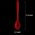 thumbnail image 3 of 2-Pack Silicone Pasta Fork, High Heat Resistant Food Grade Pasta Spoon Noodle Spoon Spaghetti Server Strainer, BPA Free, 11.2-Inch, 2 Color: Red & Black, 3 of 5