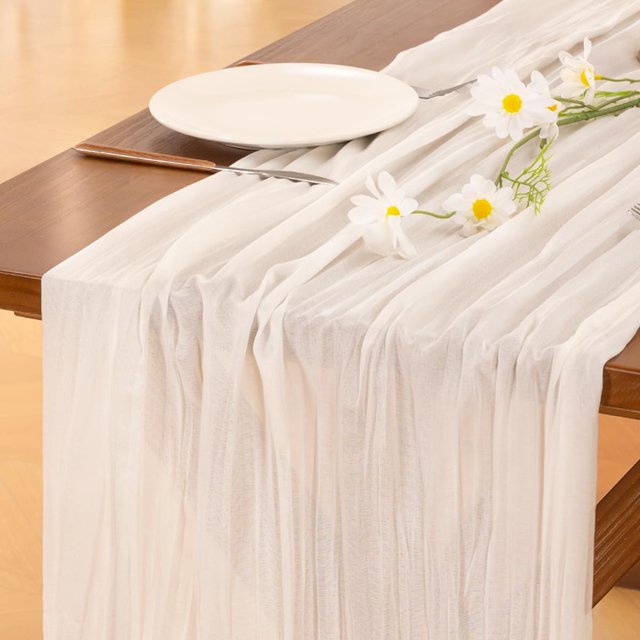 Mantel de cocina Socomi, color blanco marfil, 3 unidades, 3,5 x 300 cm
