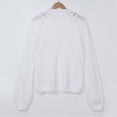 thumbnail image 3 of Fesfesfes Women Sweaters O-Neck Feather Hollow Out Sleeve Tops Blouse Sexy Sweater Tops on, 3 of 9
