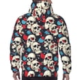 thumbnail image 3 of Bingfone rock record Skull artist Men's Drawstring Hoodie Long Sleeve Pocket Sweatshirts-3X-Large, 3 of 6