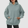 thumbnail image 4 of Womens Hoodie 2025 Fall Winter Oversized Blank Plain Basic Hoodies with Pocket Hooded Sweatshirt Hoodie Women Pullover, 4 of 6
