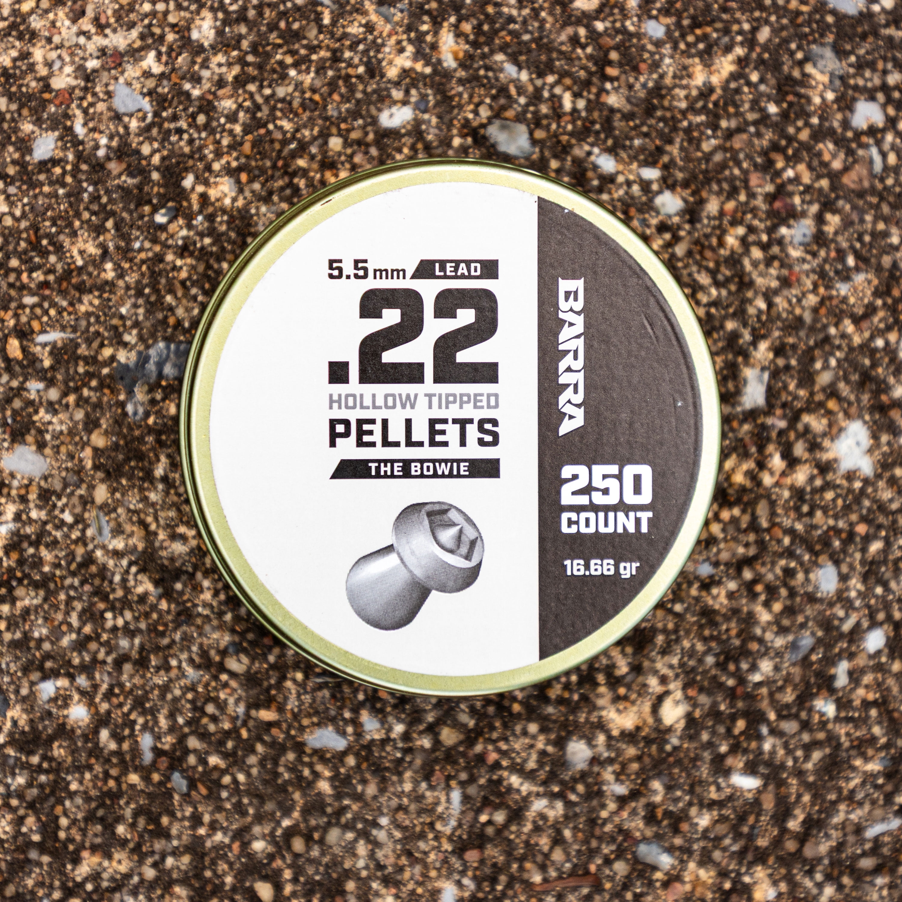 Barra Bowie Hollow Tip Airgun Pellets – 16.66 Grain, .22 Cal / 5.5 mm (250 Count)