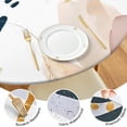 thumbnail image 4 of 44in Round Tablecloth with Elastic Edge, Waterproof Fitted Table Cover for 36-44" Tables, Boho Theme Polyester Reusable Table Cloths Wipe Clean for Picnic, Dining, Outdoor Use and Party Decor, 4 of 7
