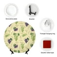 thumbnail image 4 of Picia Green And Purple Grapes Pattern Bone China Decorative Plate – Wall Decor with Stand and Adhesive, Elegant Ornament for Living Room, Office, or Entryway-8in, 4 of 6