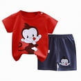 thumbnail image 3 of UAYOTSE Toddler Baby Boy Spring Summer Clothes Short Sleeve Color Block T-Shirt with Elastic Waist Set Summer Outfit Children Sleepwear Sets Baby Gift Sets,Sizes 5-6 Years, 3 of 8