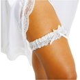 thumbnail image 1 of Ivory Wedding Bridal Garter with Rhinestone Satin Bow and lace for Brides, 1 of 4