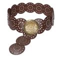 thumbnail image 1 of Cinturón vaquero JASGOOD Wide Hollow Disc de piel para mujer, 1 of 7
