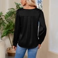 thumbnail image 3 of AherBiu Satin Tops for Women Dressy Casual Long Sleeve Shirt Elegant Ladies V Neck Formal Tops Blouse, 3 of 4