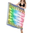 thumbnail image 4 of HAPPY BAY Chiffon Women Beach Wrap Summer Bikini Wraps Sarong Sheer Cover Ups for Swimwear One Size Multi, Allover, 4 of 5