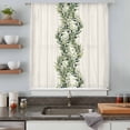 thumbnail image 4 of Sage Green Leaves Semi Sheer Curtains Drapes for Living Room, Bedroom, French Doors Window 72 Inches Long, Summer Botanical Retro Art Wooden Rod Pocket Chiffon Curtain Drapery Voile Draperies Panel, 4 of 8