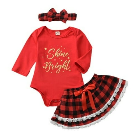 

Toddler Baby Girls Christmas Costume Romper Fancy Dress Xmas Skirt Outfit Set