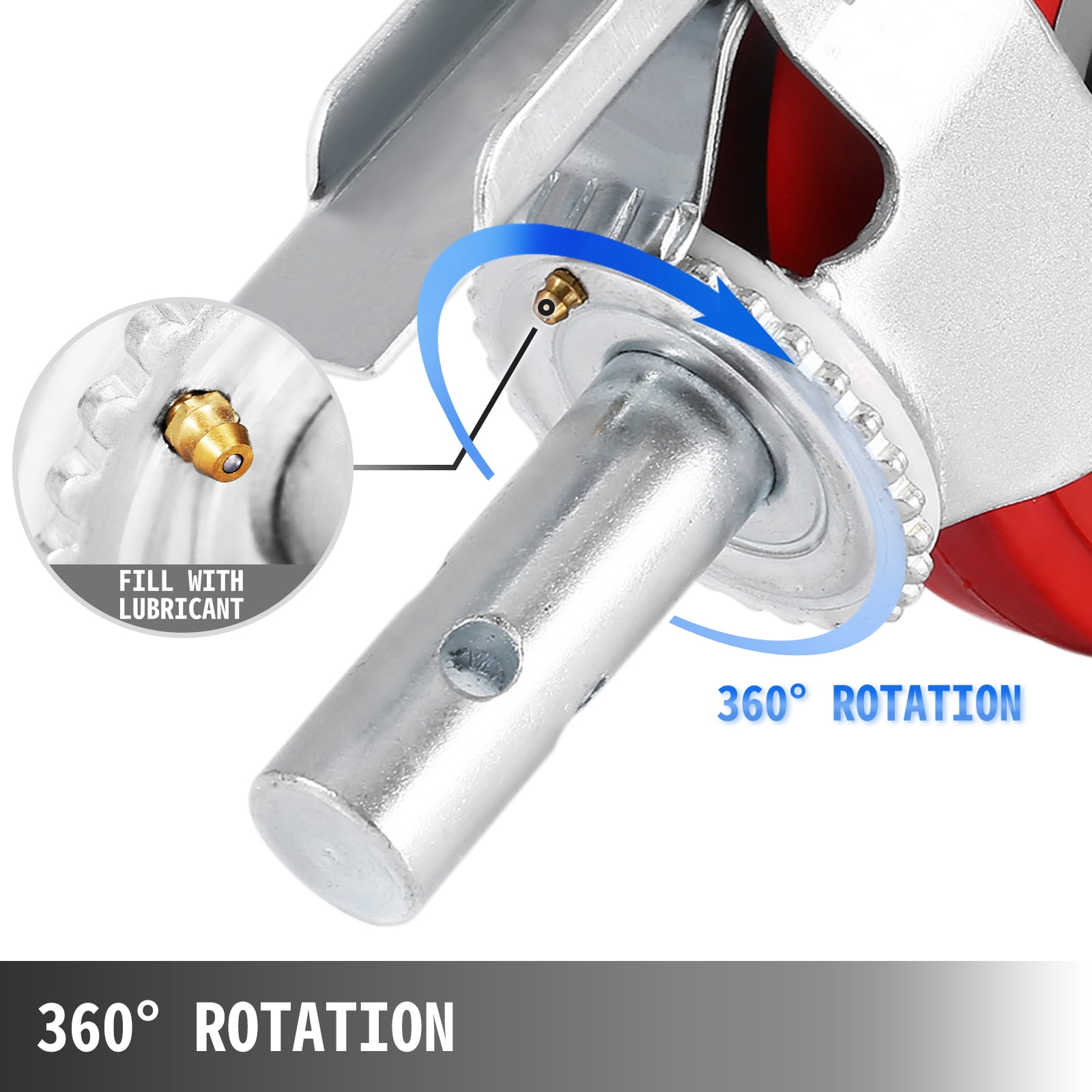 VEVOR 8" Scaffolding Non Marking Polyurethane Swivel Caster Wheels
