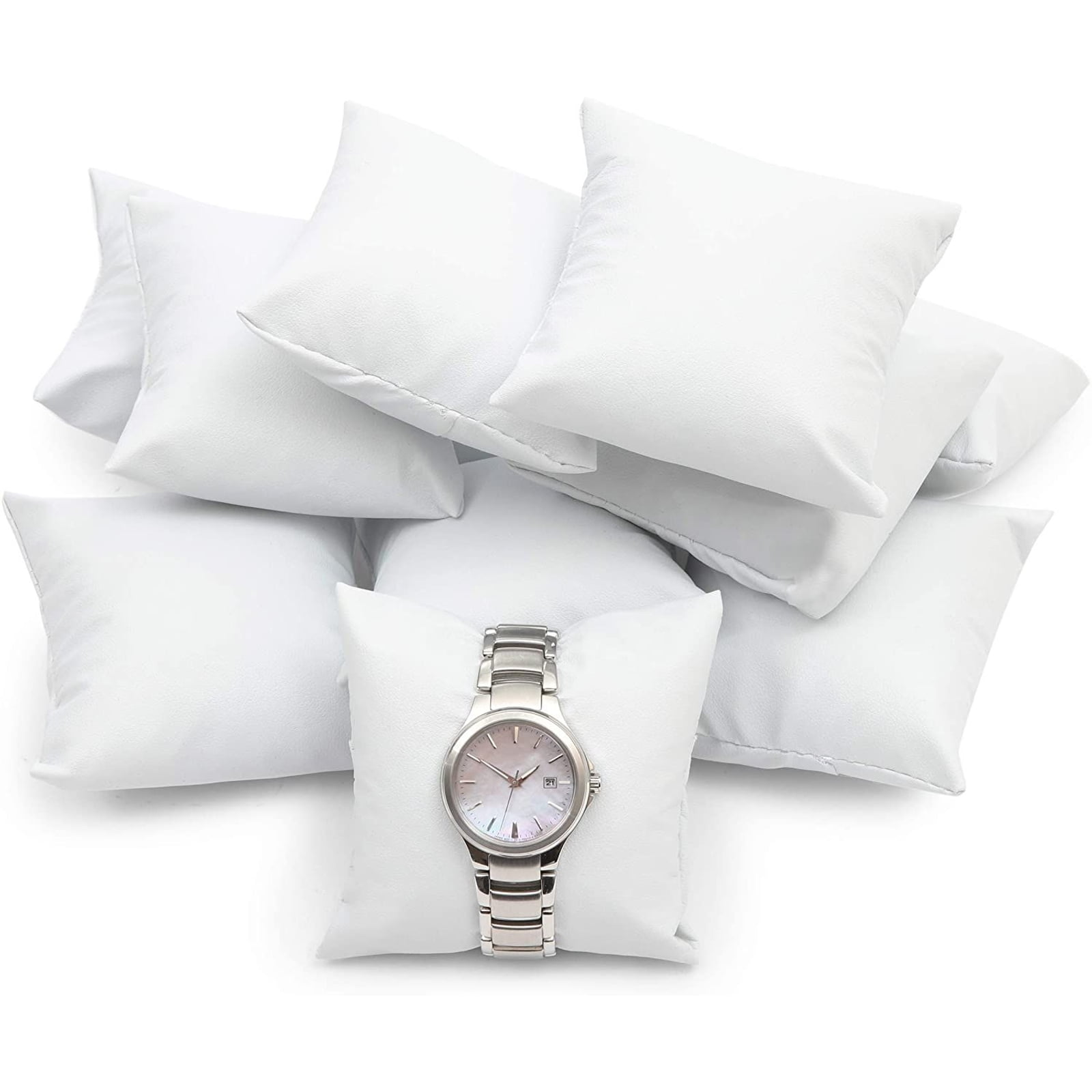 White Faux Leather Bracelet/Watch Folder Display Gift Box 