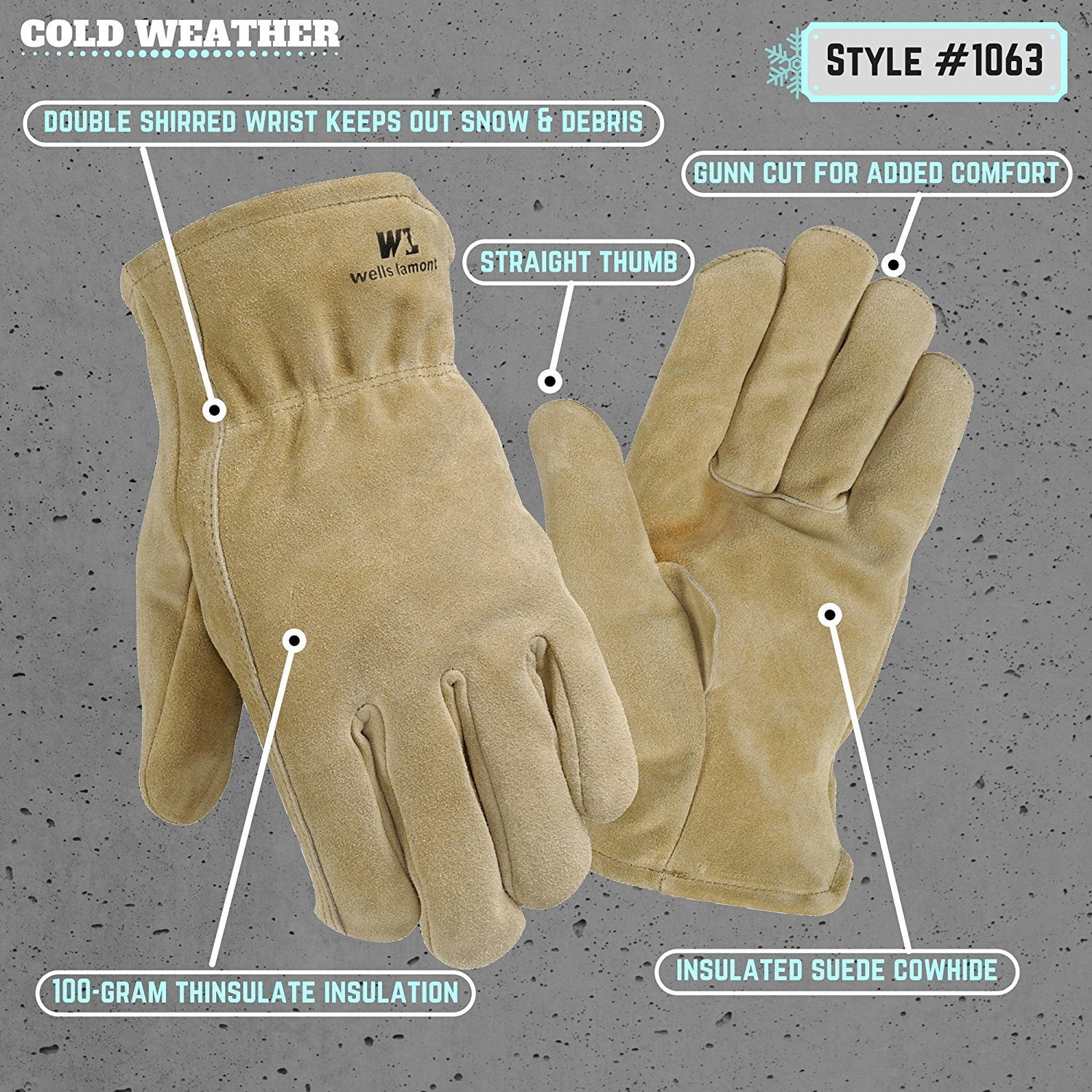 Wells lamont sales white mule gloves