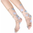 thumbnail image 4 of Dalrosia Women Girls Lace Socks Sheer Loose Socks Decorated Mesh Tulle Socks Transparent See Through Lace Slouch Socks, 4 of 6