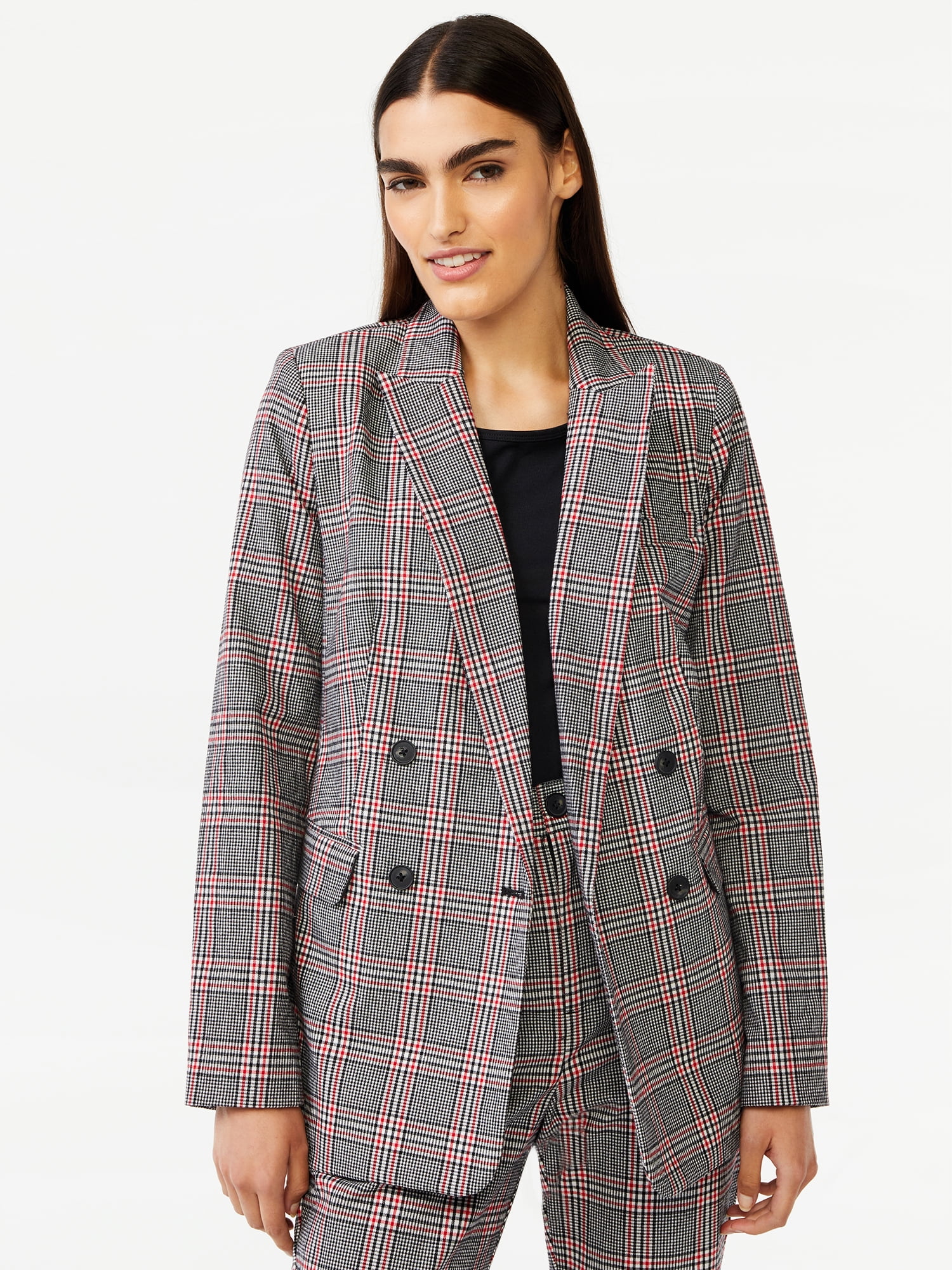 Free Assembly Women's Slim Double Breasted Blazer - Walmart.com