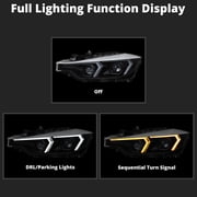 Spec-D Tuning Black LED Switchback Projector Headlights w/ Sequential Signal & Startup Animation Compatible with 2012-2015 BMW 3 Series F30 Sedan, Left + Right Pair Headlamp Assembly