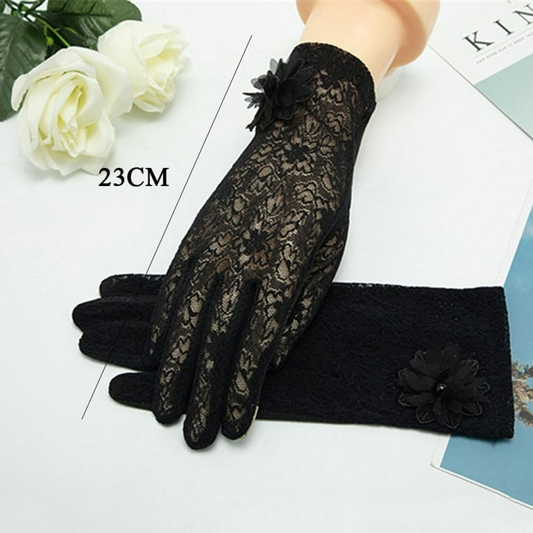 Silk lace gloves deals