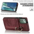thumbnail image 6 of Feishell for Samsung Note 20, Case Wallet with Card Holder Functional Two Way Kickstand Durable Zipper Pocket RFID Blocking Leather Protective Leather for Samsung Galaxy Note 20, Winered, 6 of 12