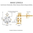 thumbnail image 5 of Rosec Jewels - 2 Carat Lab Grown Diamond Stud Earrings for Women - 6 mm Round - EF-VS Grade - Ready to Gift, 18K Yellow Gold, 5 of 6