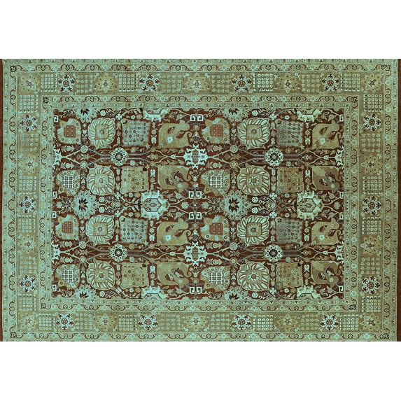 Ahgly Company Indoor Rectangle Oriental Light Blue Industrial Area Rugs, 5' x 7'