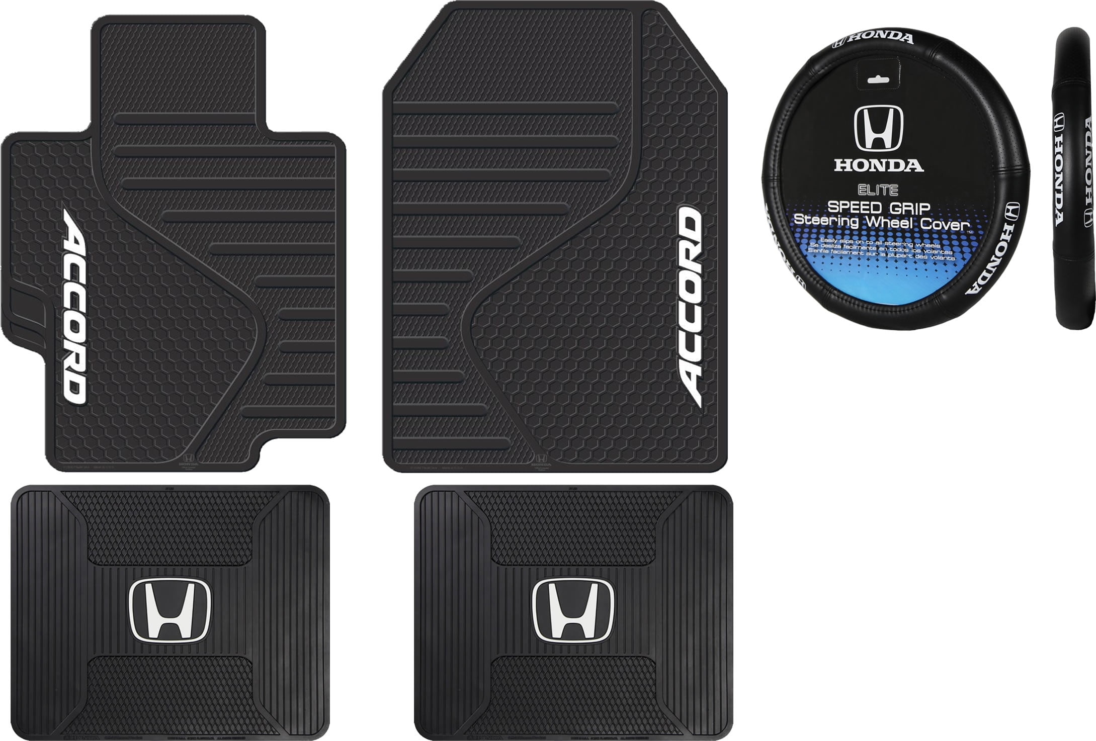 4pc Universal Black Rubber All Weather Front /& Rear Floor Mats for Honda Civic