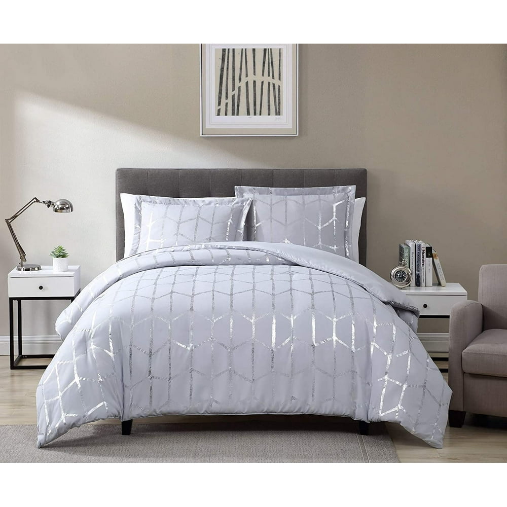 Chezmoi Collection Layna 3Piece Geometric Metallic Print