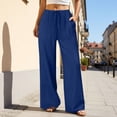 thumbnail image 2 of Gunia Wide Leg Pants Women Palazzo Casual With Elastic Waistband Side Pockets Comfortable Loose Fit Trousers Summer Flowy Pants, 2 of 7