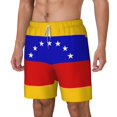 thumbnail image 5 of Men's 2 in 1 Swim Trunks with Compression Liner Venezuela Flag Quick Dry Beach Shorts, 5 of 6