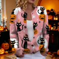 thumbnail image 2 of Evdexr Halloween Sweaters for Women Witch Ghost Graphic Cardigan Sweaters Funny Knit Long Sleeve Button Down Cardigans Open Front Plus Size Jackets L, 2 of 5
