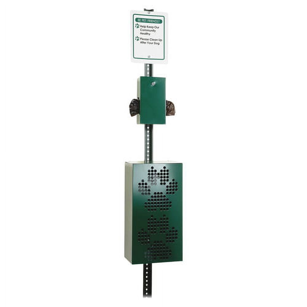 Tatco Dog Waste Station Trash Can - Rust Resistant - Powder Coated Aluminum - Green - 1 Each
