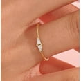 thumbnail image 2 of vylahjewellery 14K Yellow Gold Tapered Baguette Moissanite Diamond Ring Minimalist Promise or Anniversary Jewelry for Women Stackable Ring Dainty Thin Gold Band, 2 of 6