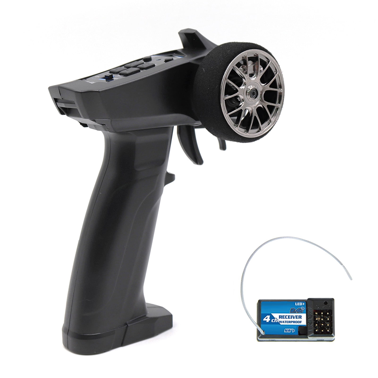 RC Car  Boat Transmitter, 2.4GHz 4CH, Low Battery Alert, <span Style="background:red"></span> Grip Design