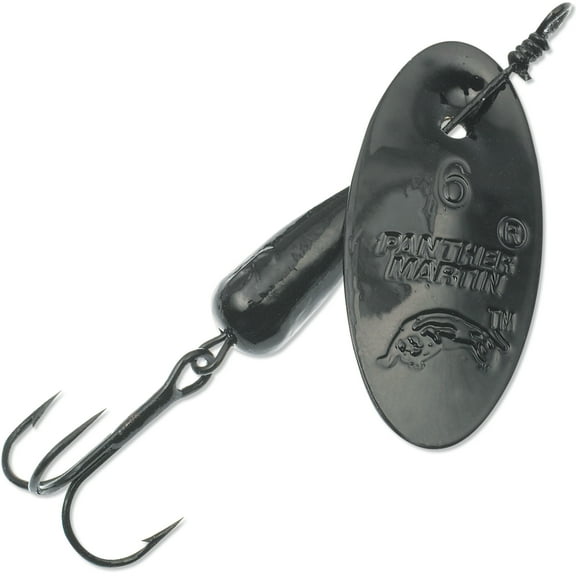 Panther Martin PMBK_4_ Teardrop Nature Series Spinners Fishing Lure - Black - 4 (1/8 oz)